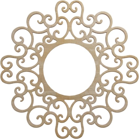 Ekena Millwork Reims Wood Fretwork Pierced Ceiling Medallion, Birch, 20"OD x 7 5/8"ID x 1/4"T CMWP20X20X0250REBI